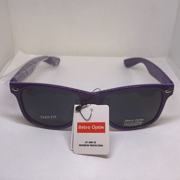 Neon Purple Retro Sunglasses - Picture 2 of 3
